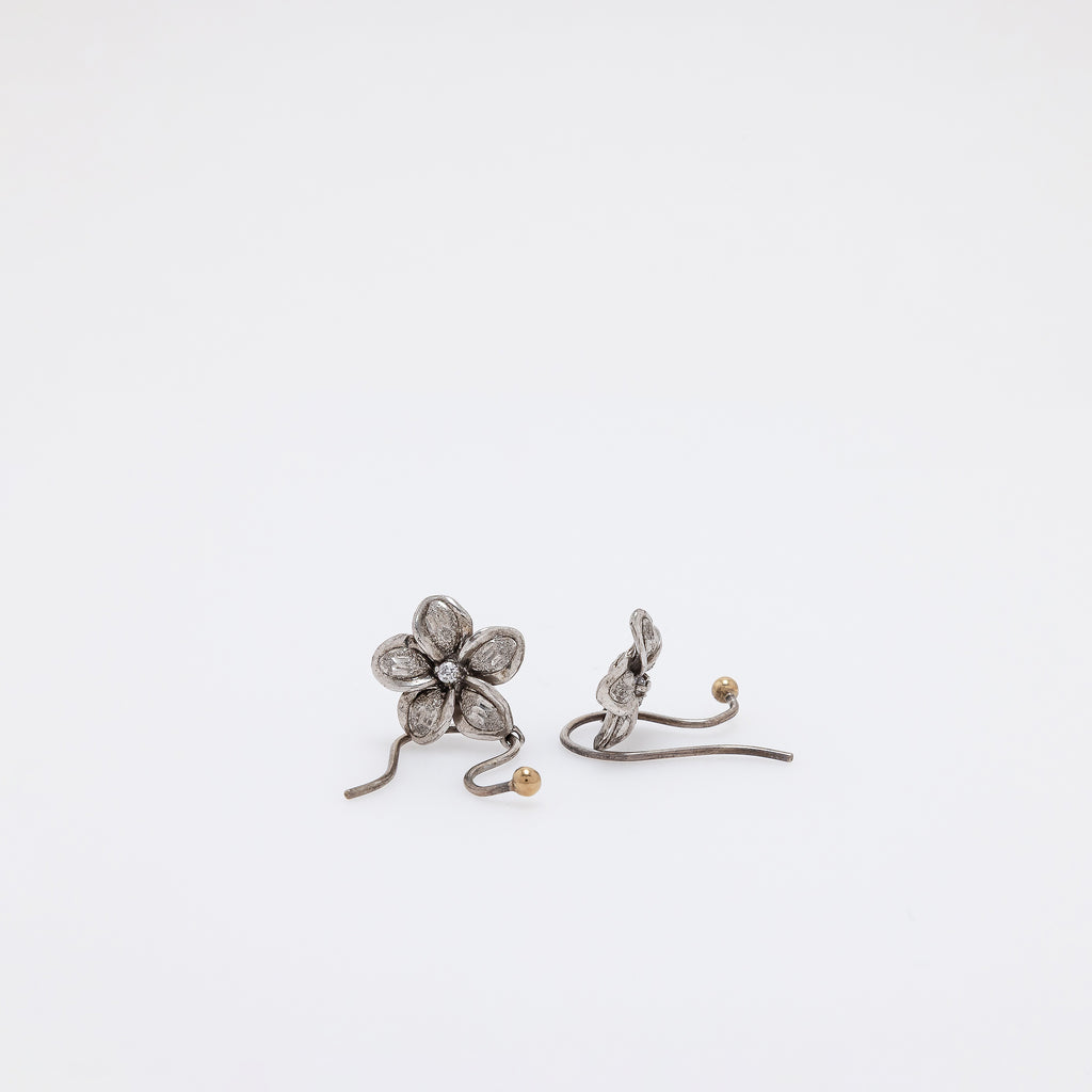 Dangling Textured Plumeria Earrings