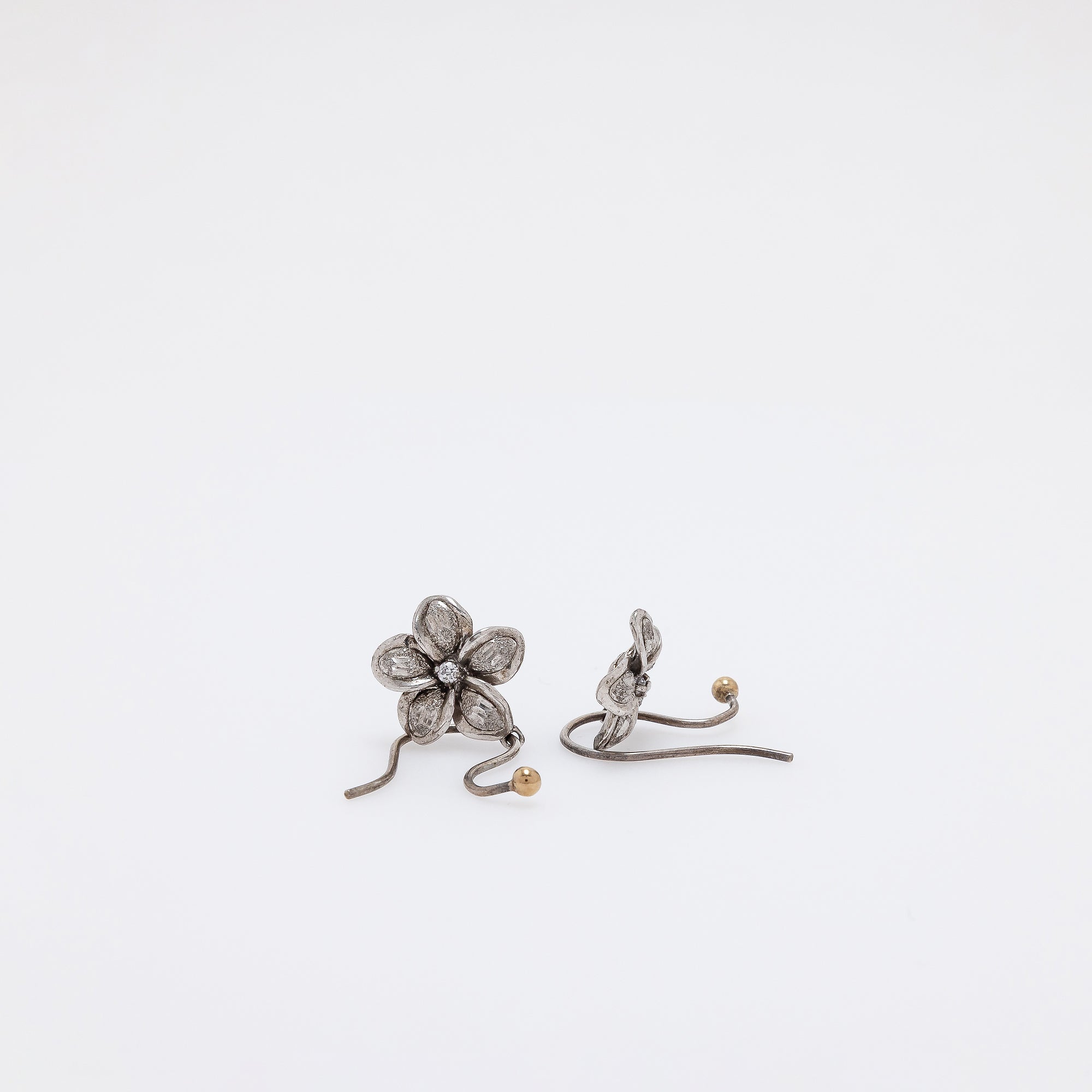Dangling Textured Plumeria Earrings
