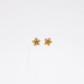 Sapphire Plumeria Textured Studs in Yellow Gold - Small Size