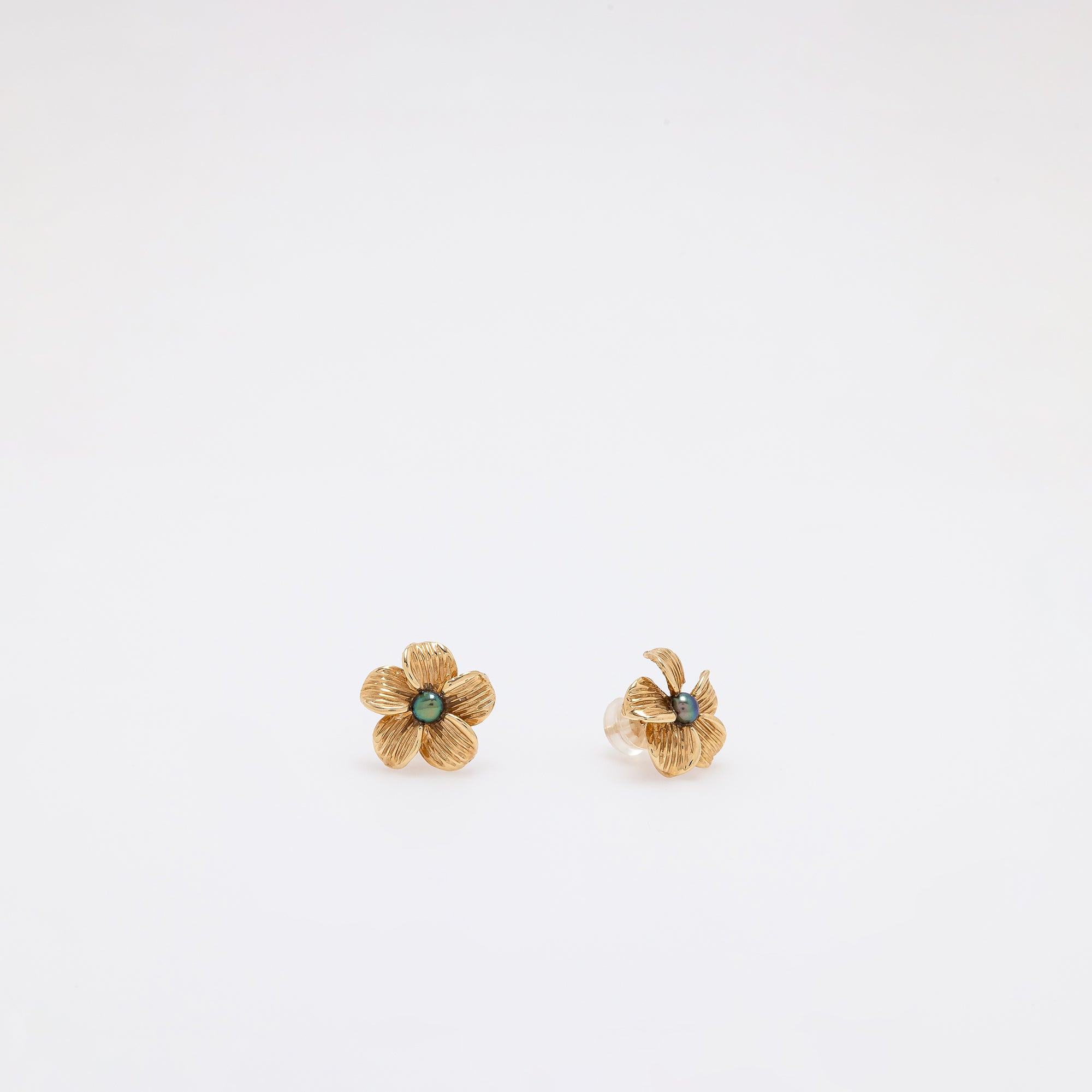 Tahitian Pearl Plumeria Studs