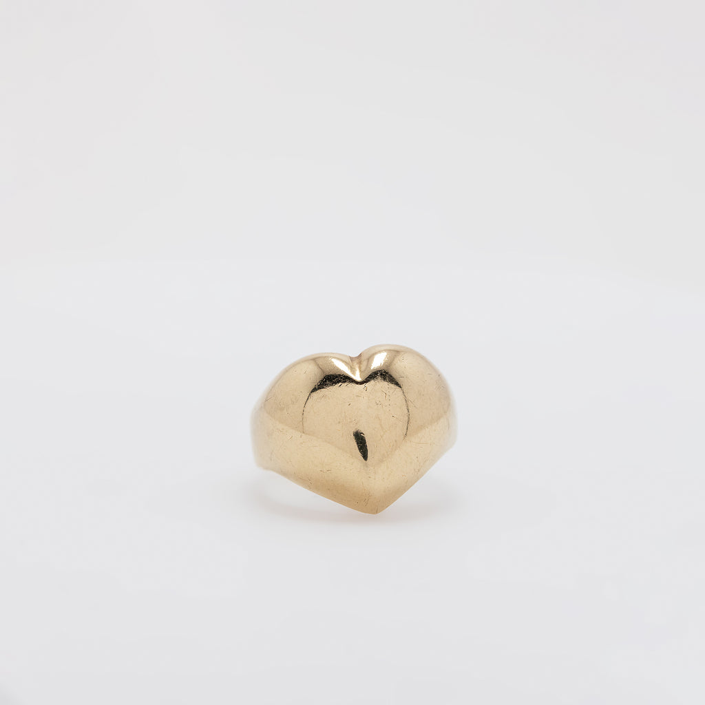 Puffy Golden Heart Ring