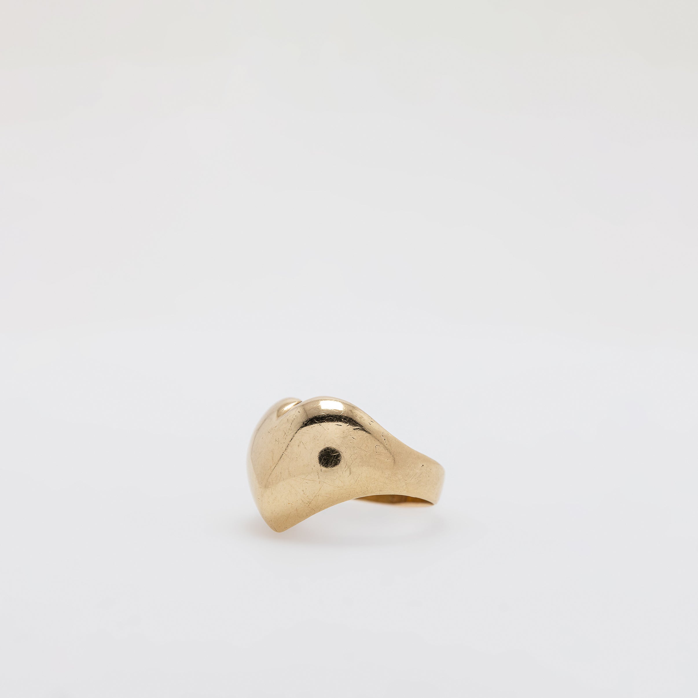 Puffy Golden Heart Ring