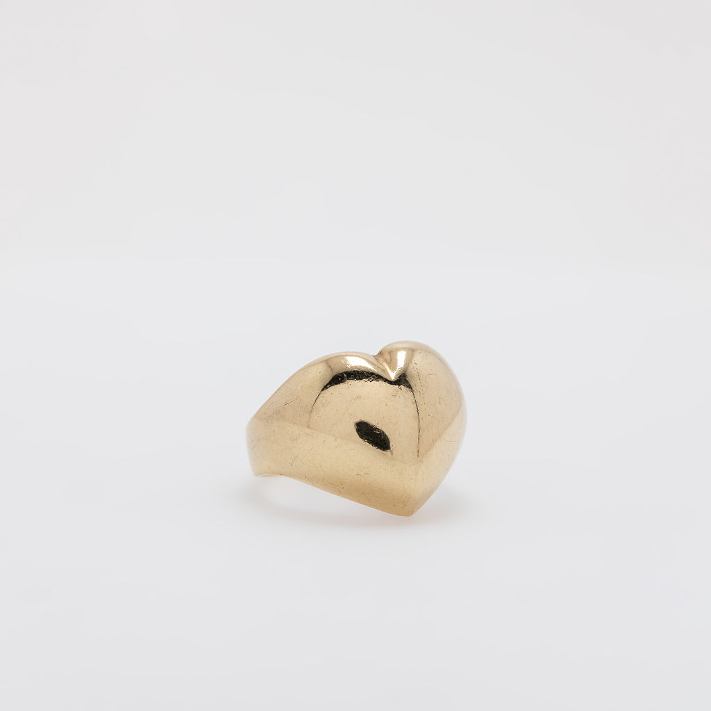 Puffy Golden Heart Ring