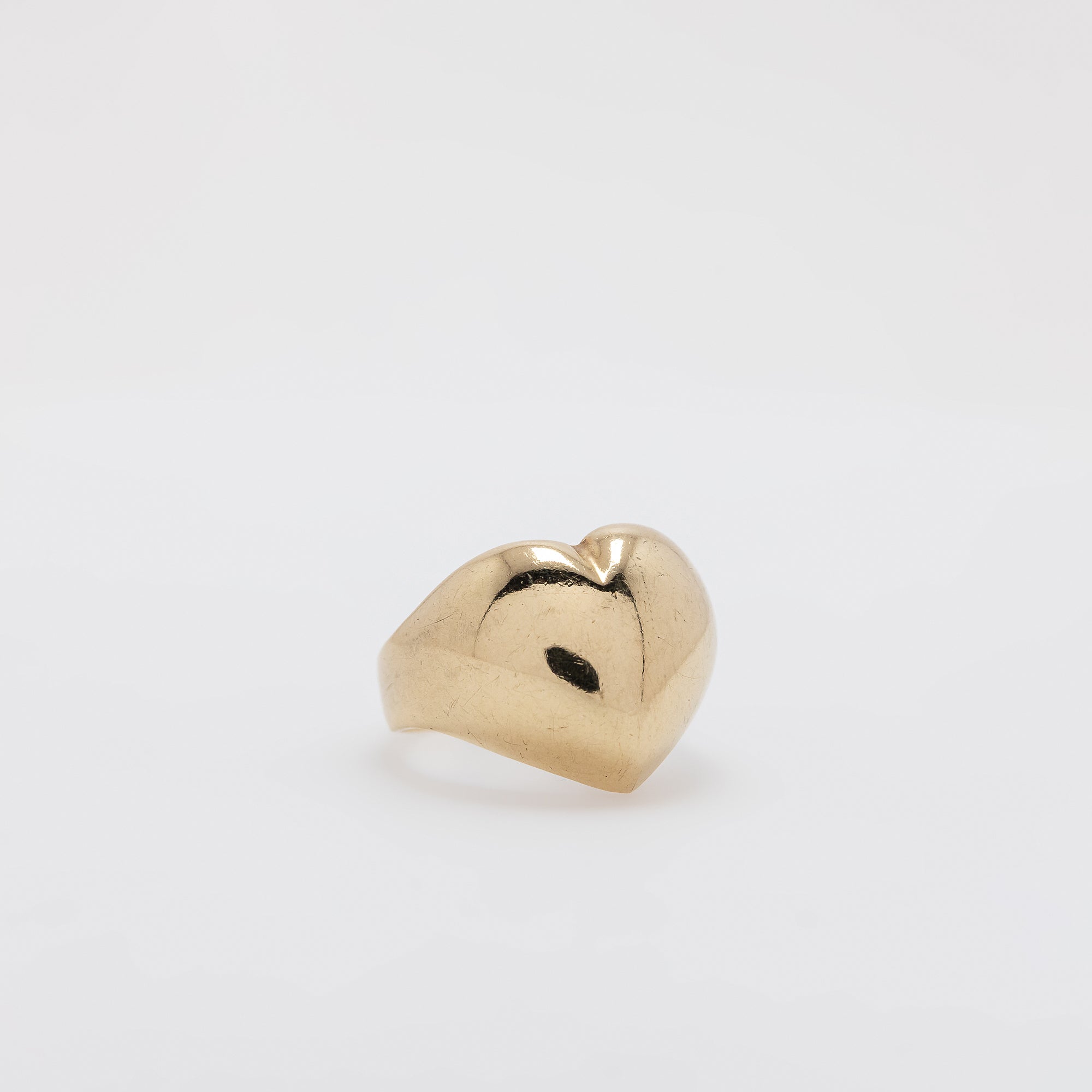 Puffy Golden Heart Ring