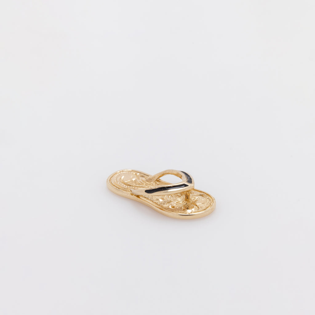 Scroll Slippah with Black Enamel Strap