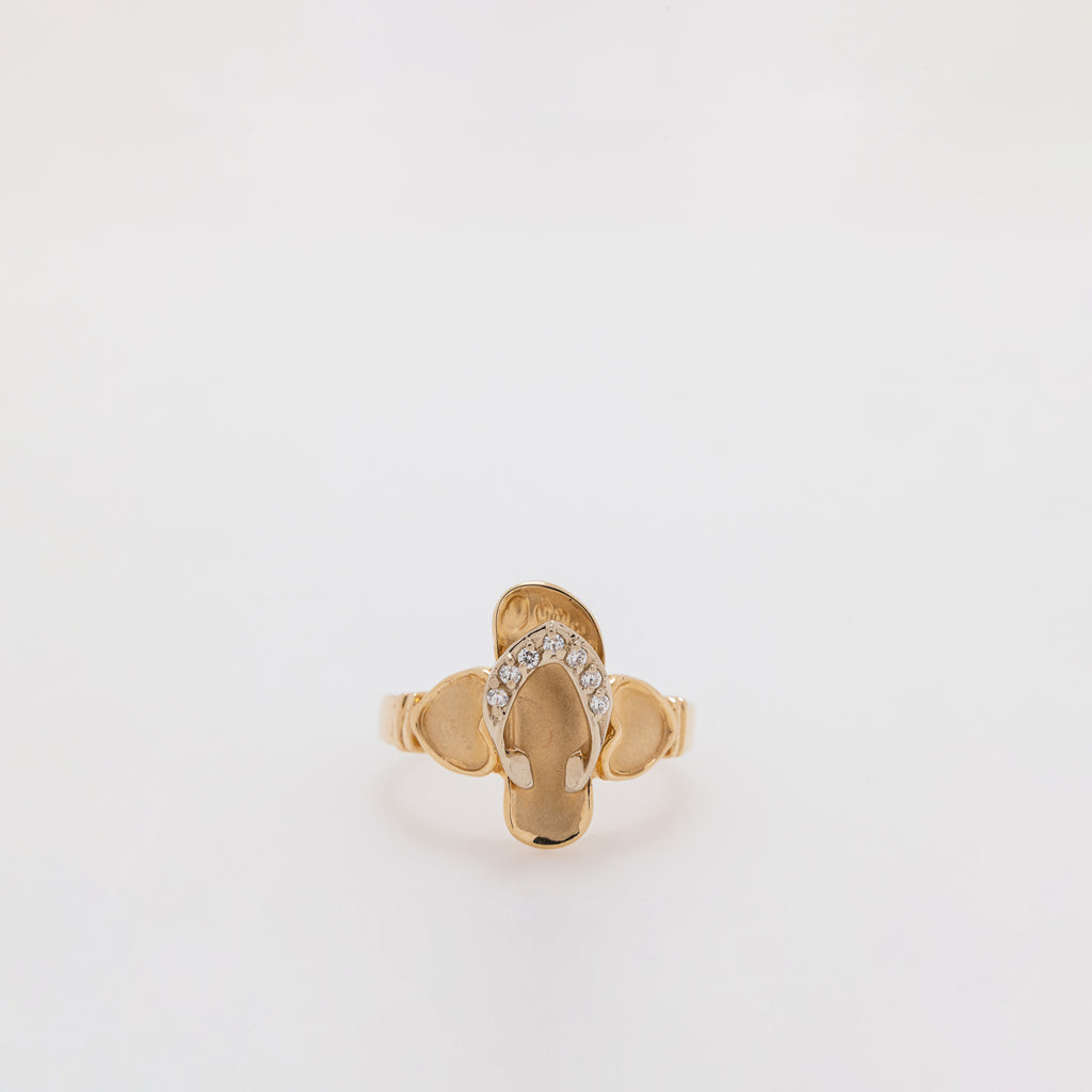 Diamond Strap Slippah Ring [Size 6.25]