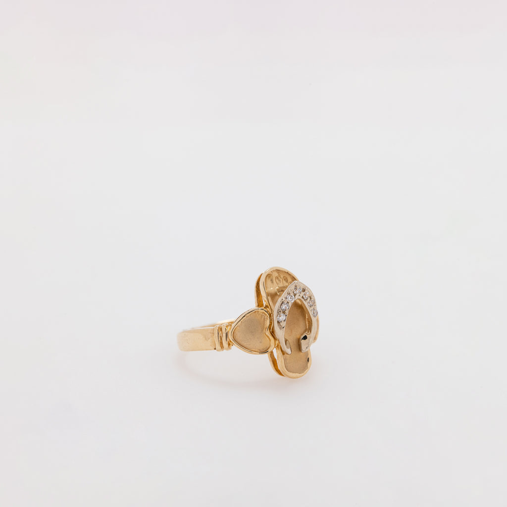 Diamond Strap Slippah Ring [Size 6.25]
