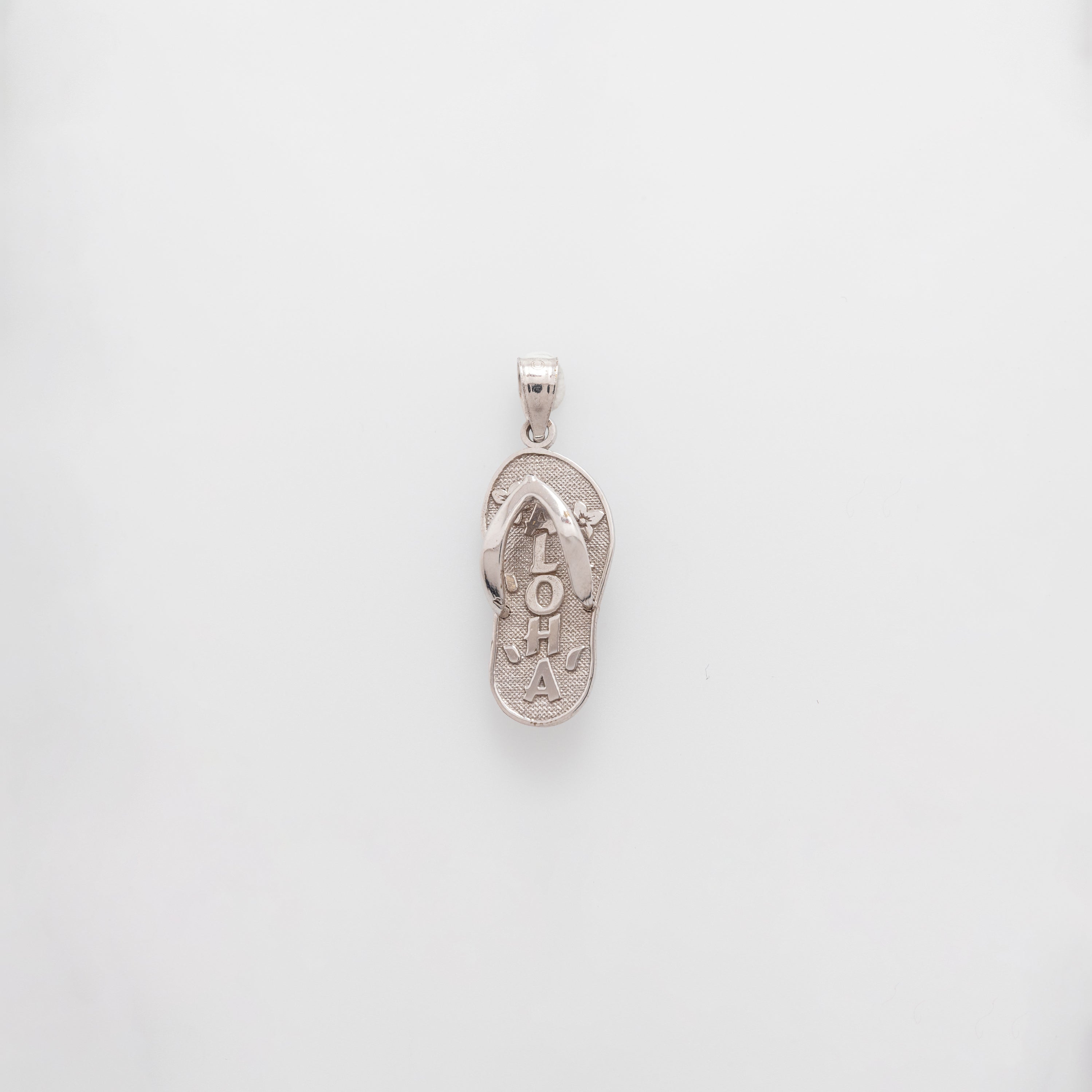 'ALOHA' Dangling Slippah in White Gold