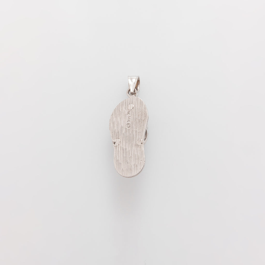 'ALOHA' Dangling Slippah in White Gold