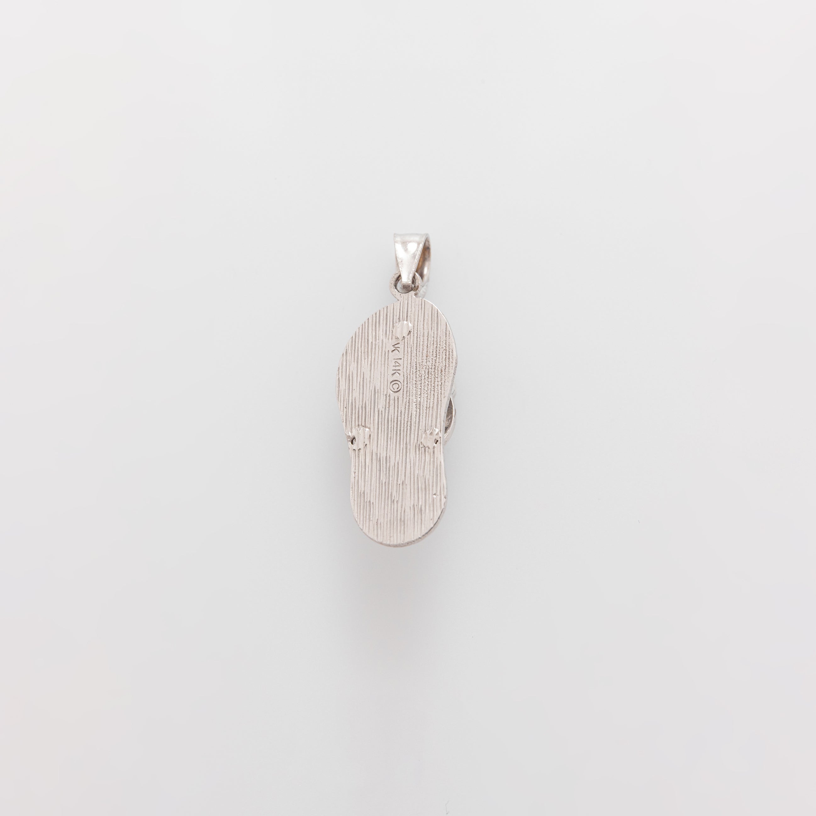 'ALOHA' Dangling Slippah in White Gold