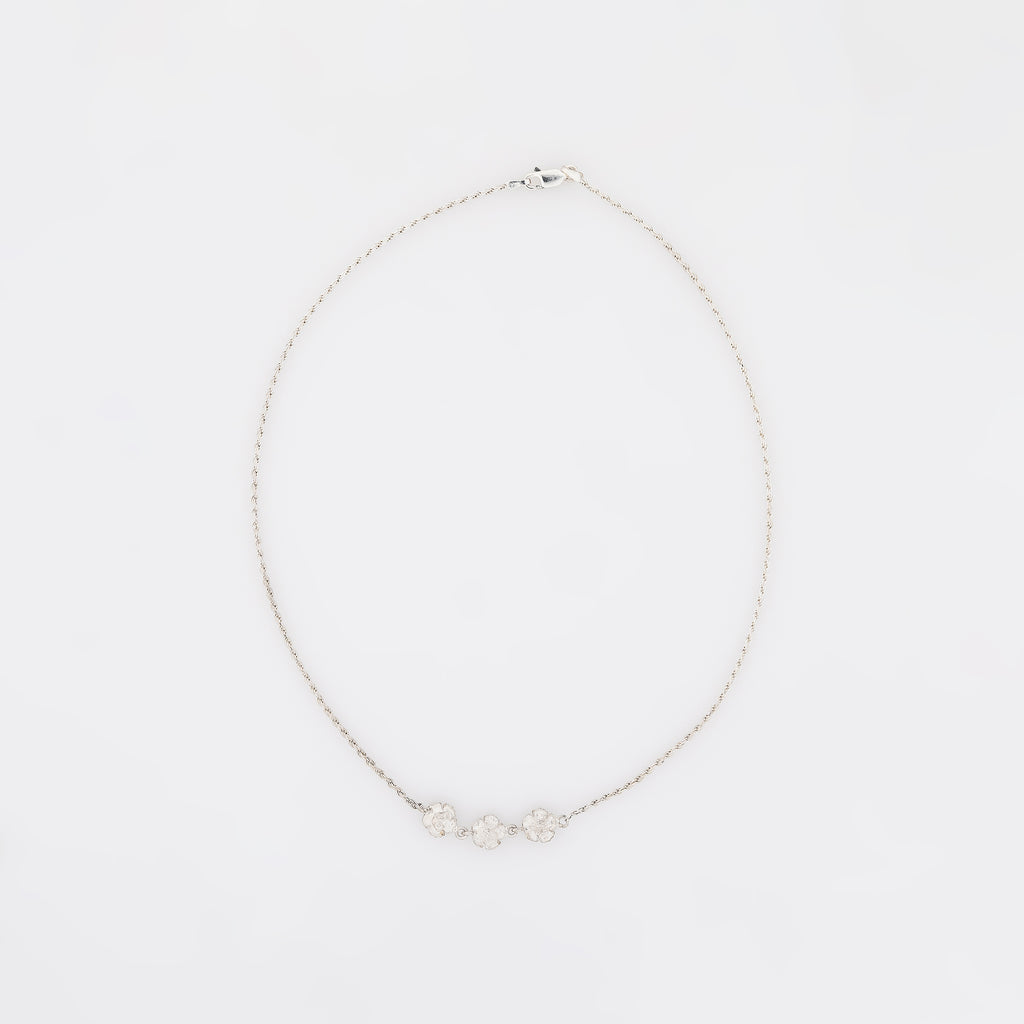 Hibiscus Trio Sterling Silver Necklace