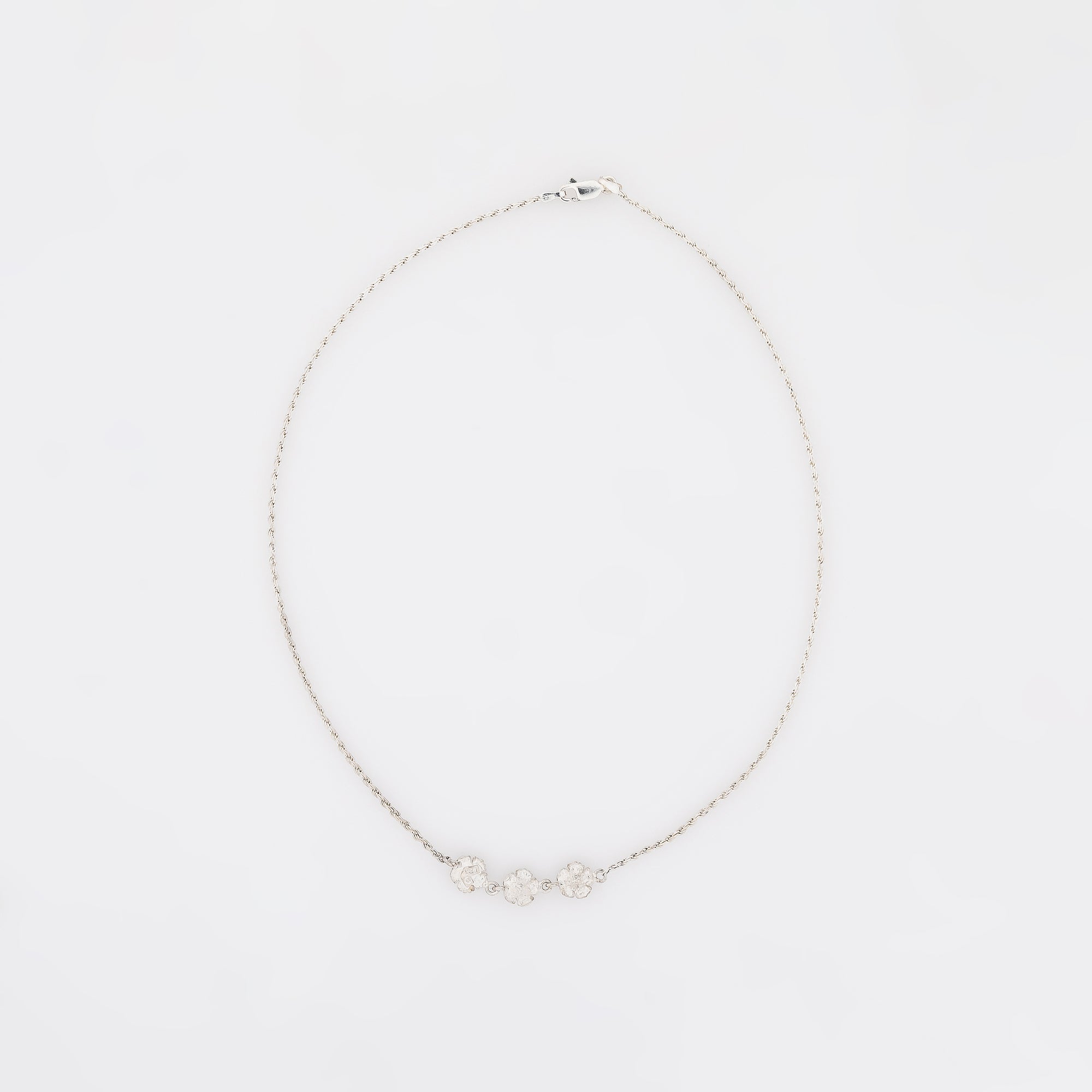 Hibiscus Trio Sterling Silver Necklace