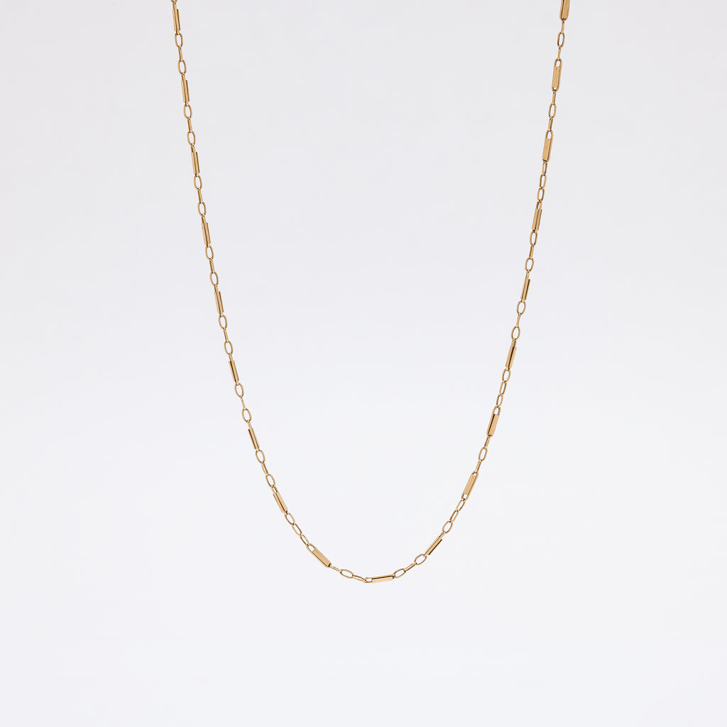 Bar Link Duo Chain in 14k Yellow Gold