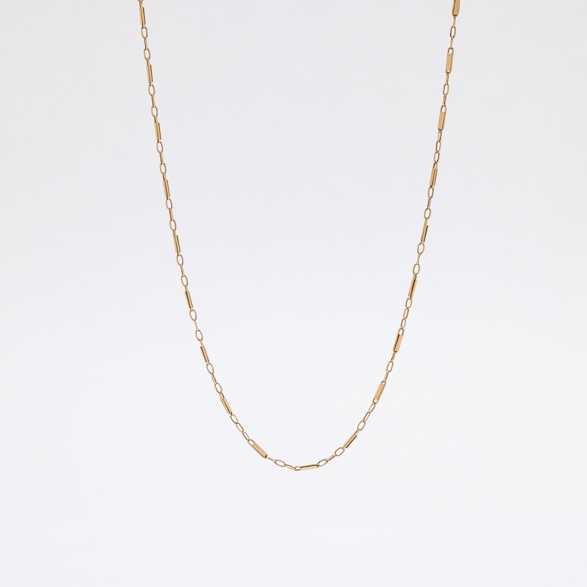 Bar Link Duo Chain in 14k Yellow Gold