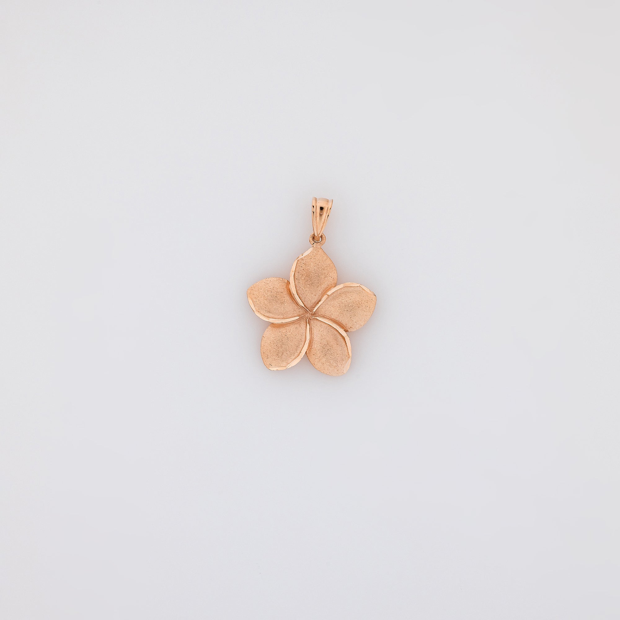 Jumbo Pointed Petal Plumeria Pendant in Rose Gold