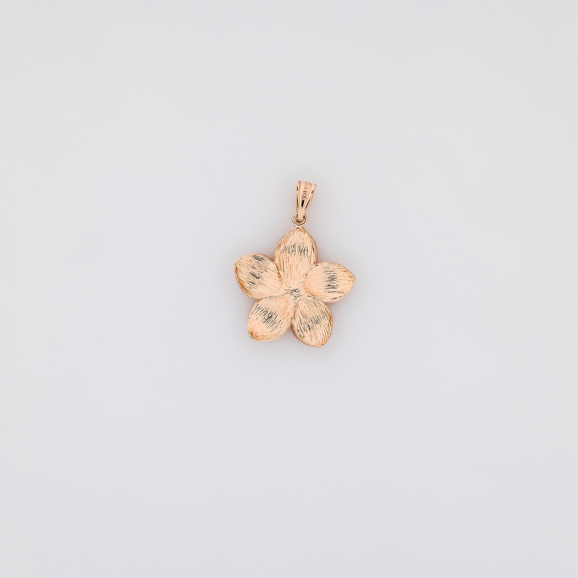 Jumbo Pointed Petal Plumeria Pendant in Rose Gold