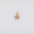 Wave Cutout Plumeria Pendant with Diamond