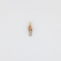 Dangling Rose Gold Plumeria on Green Gold Slippah