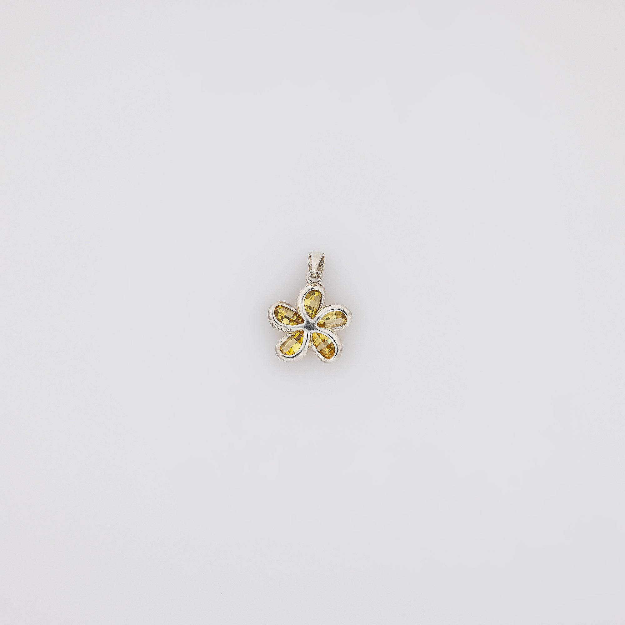 Yellow Crystal Plumeria Pendant