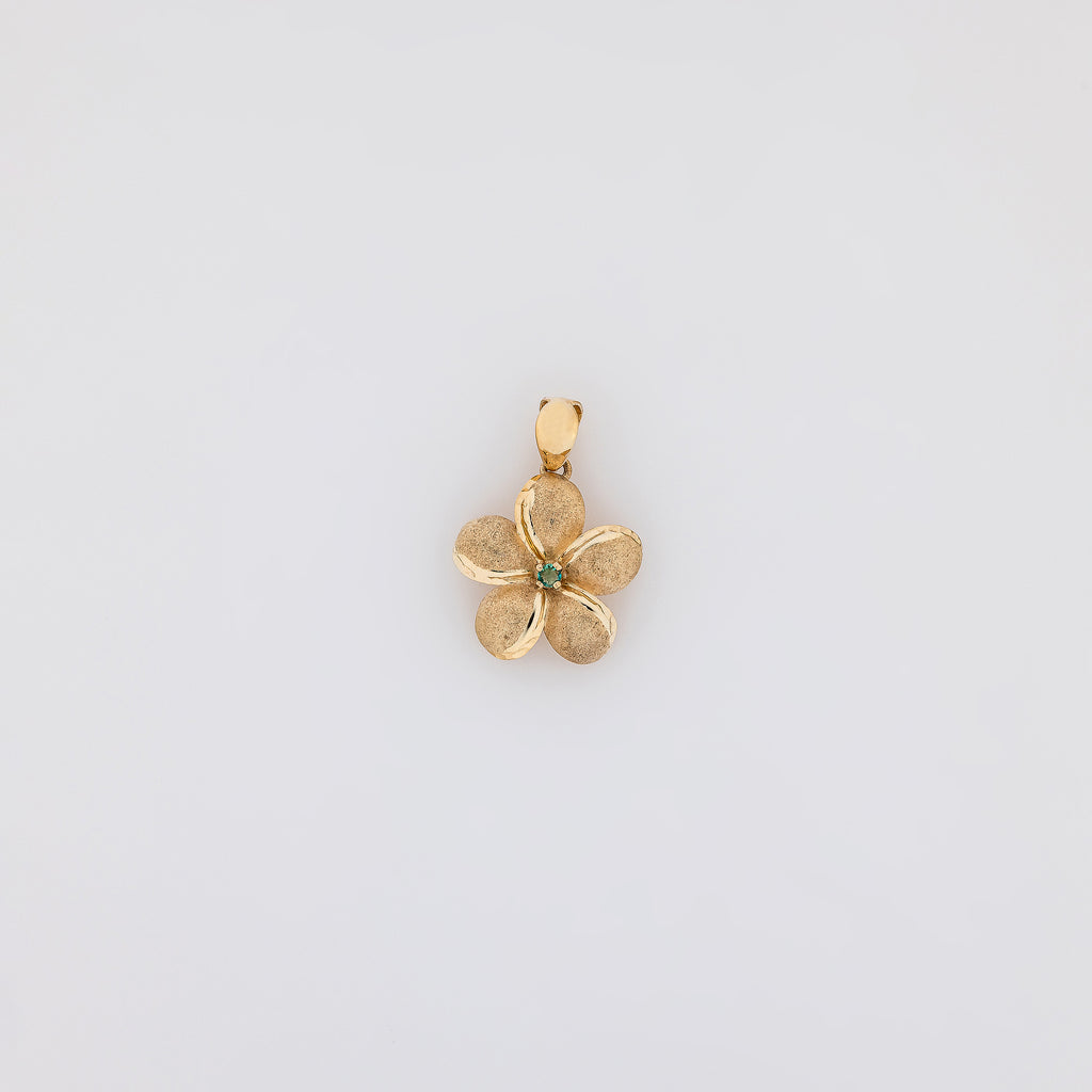 Emerald Plumeria Pendant Ver.3