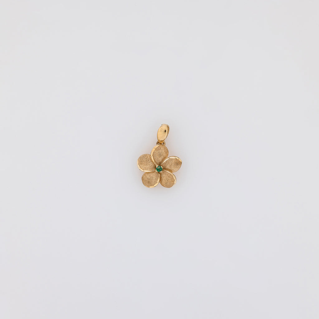 Emerald Plumeria Pendant Ver.2