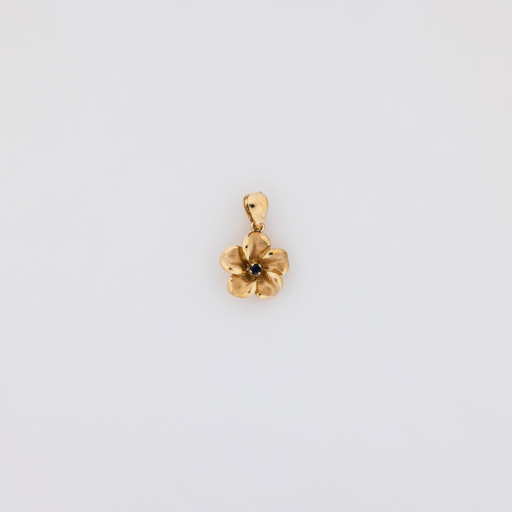 Sapphire Plumeria Pendant