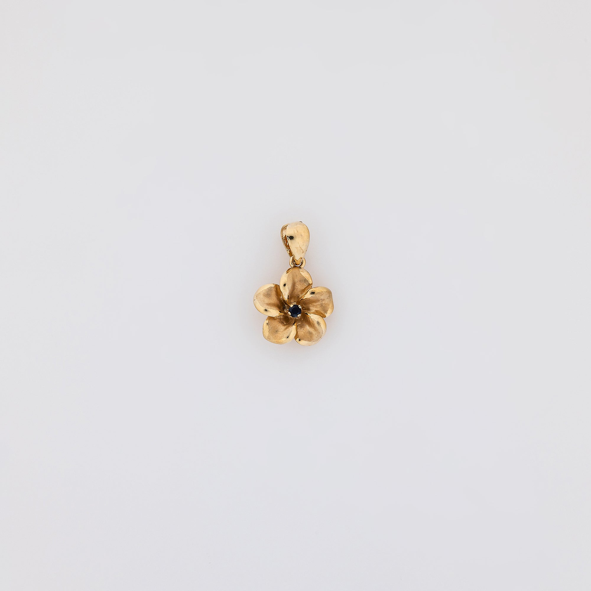 Sapphire Plumeria Pendant