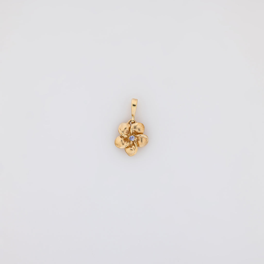 Light Purple Sapphire Plumeria Pendant