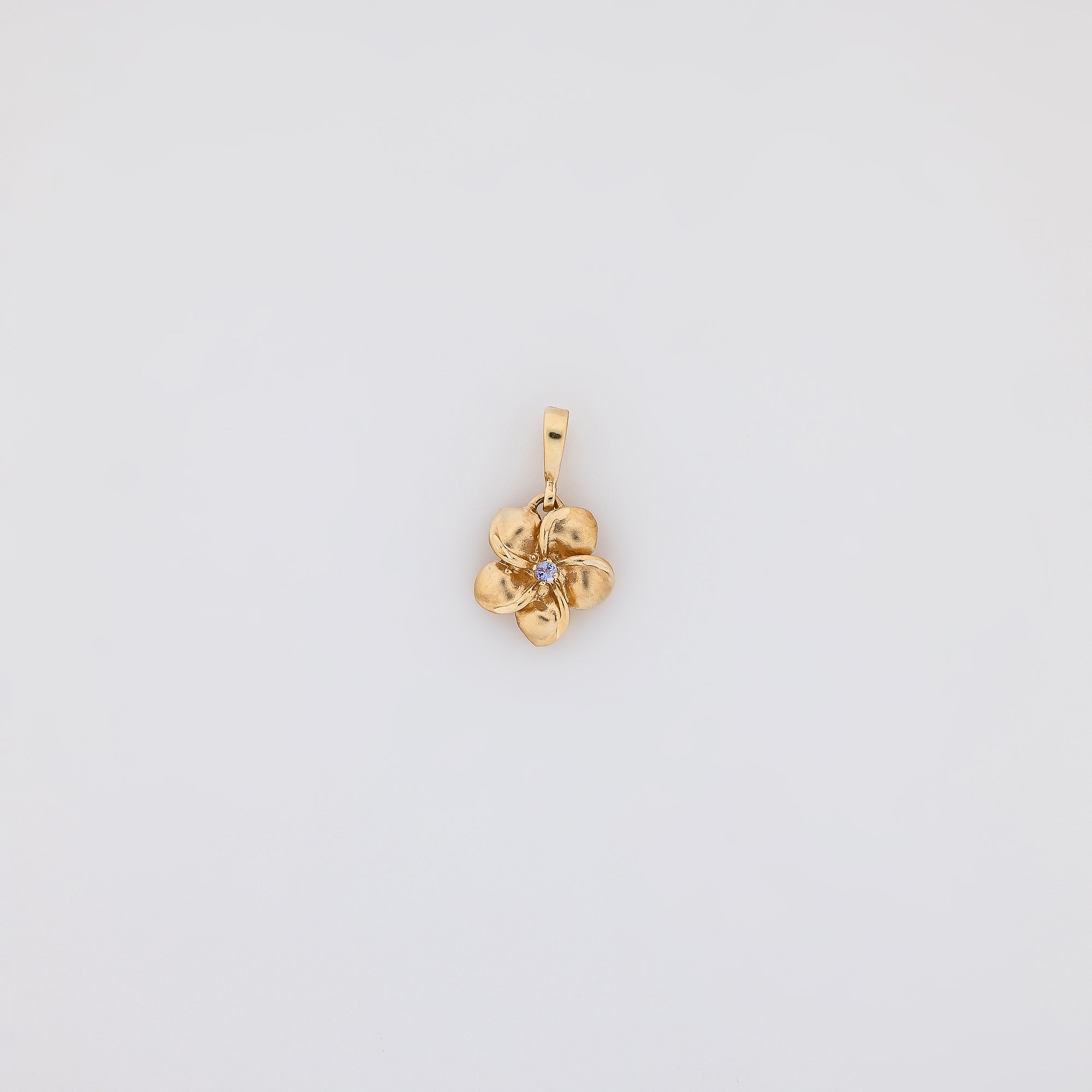 Light Purple Sapphire Plumeria Pendant