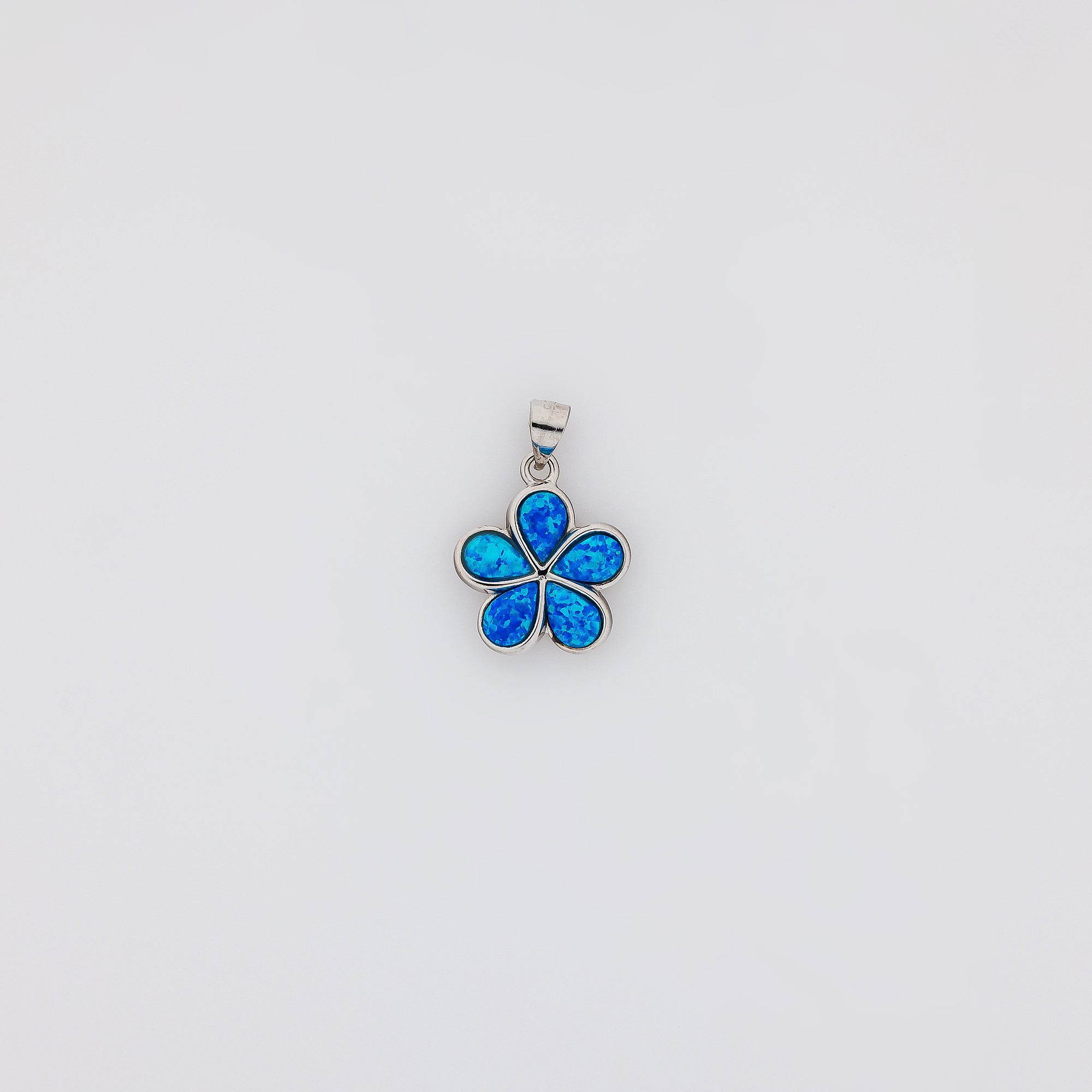 Blue Opal Plumeria Pendant
