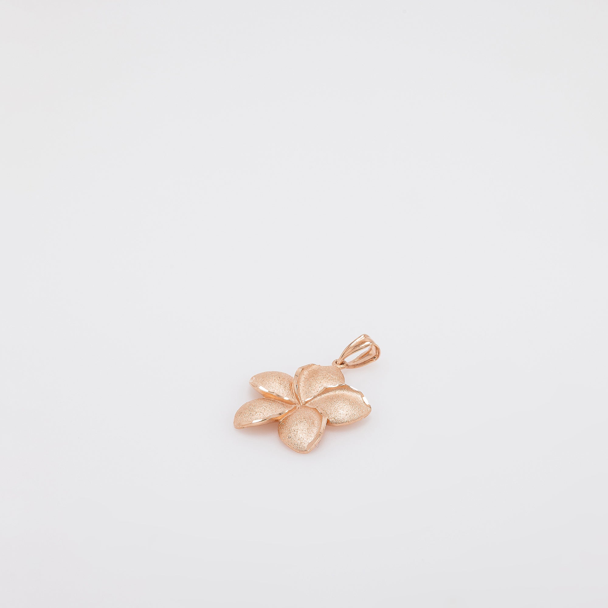 Jumbo Pointed Petal Plumeria Pendant in Rose Gold