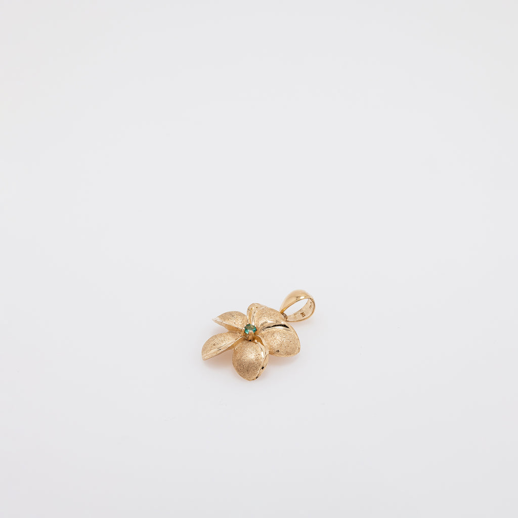 Emerald Plumeria Pendant Ver.3