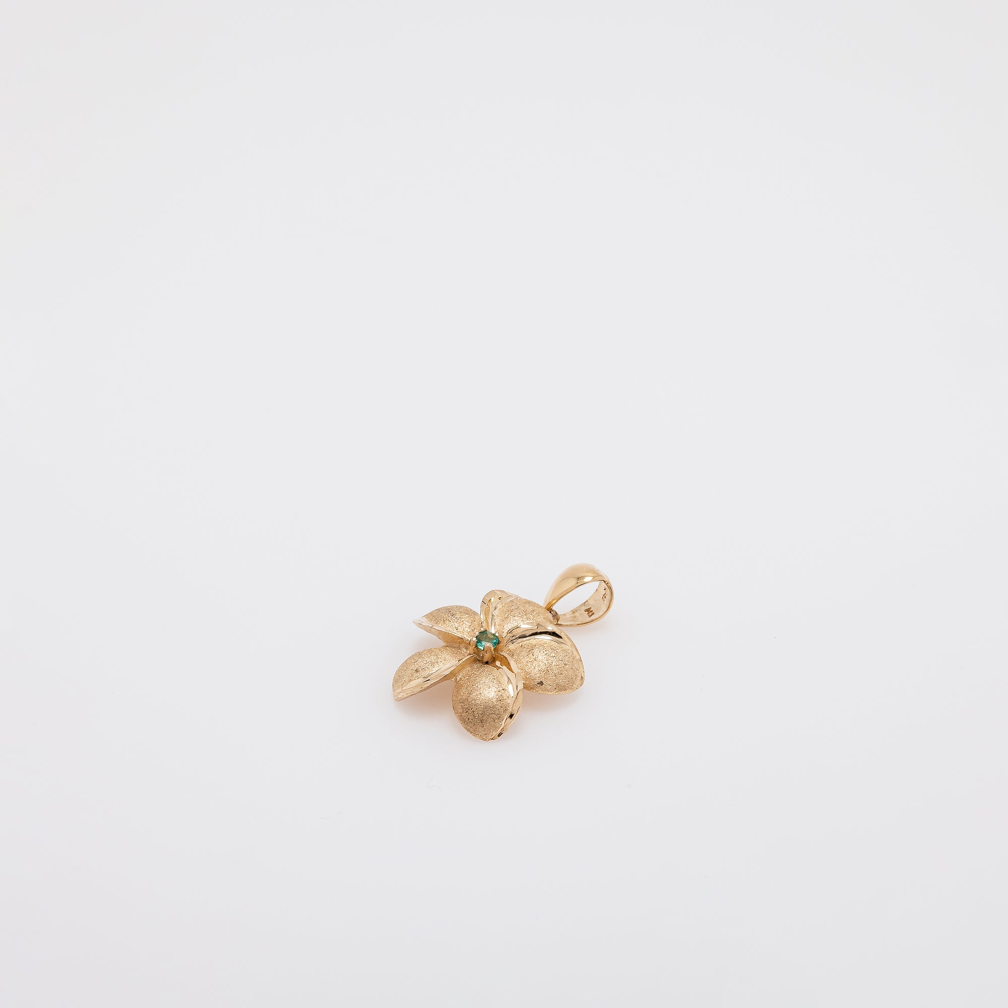 Emerald Plumeria Pendant Ver.3
