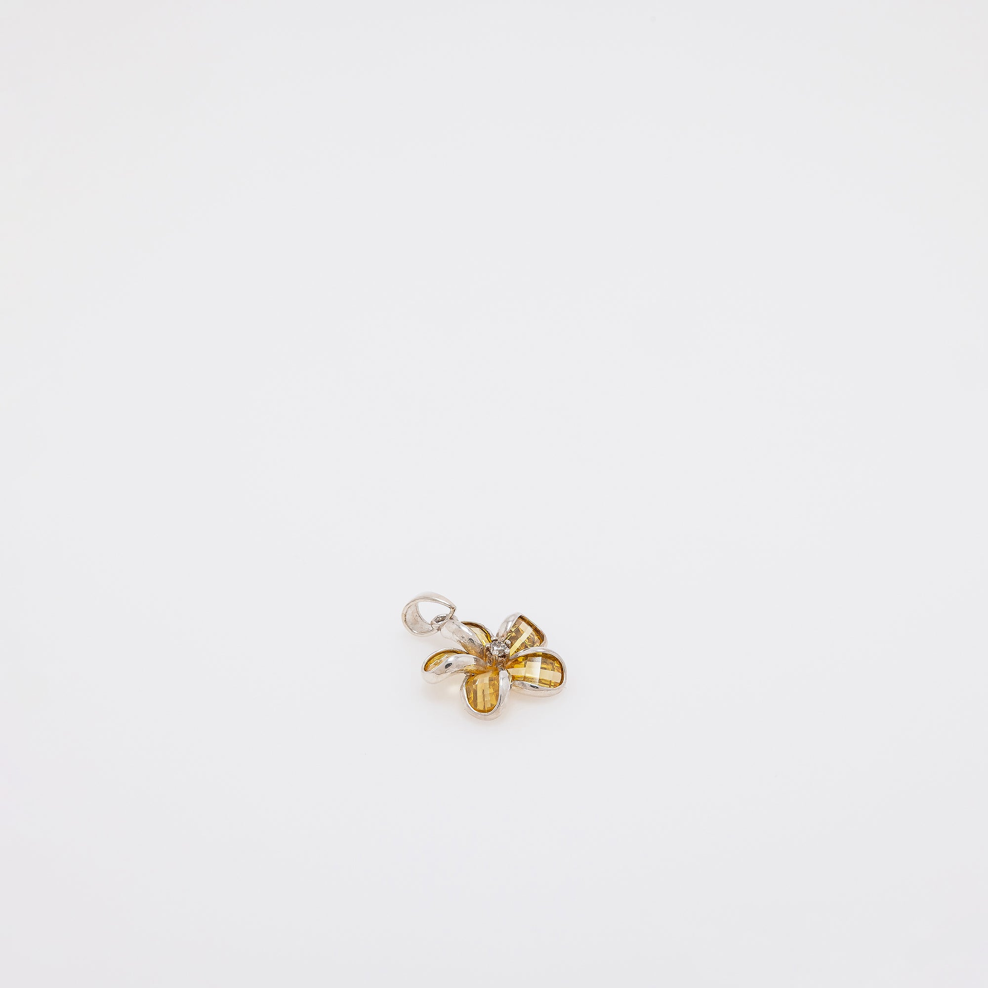 Yellow Crystal Plumeria Pendant