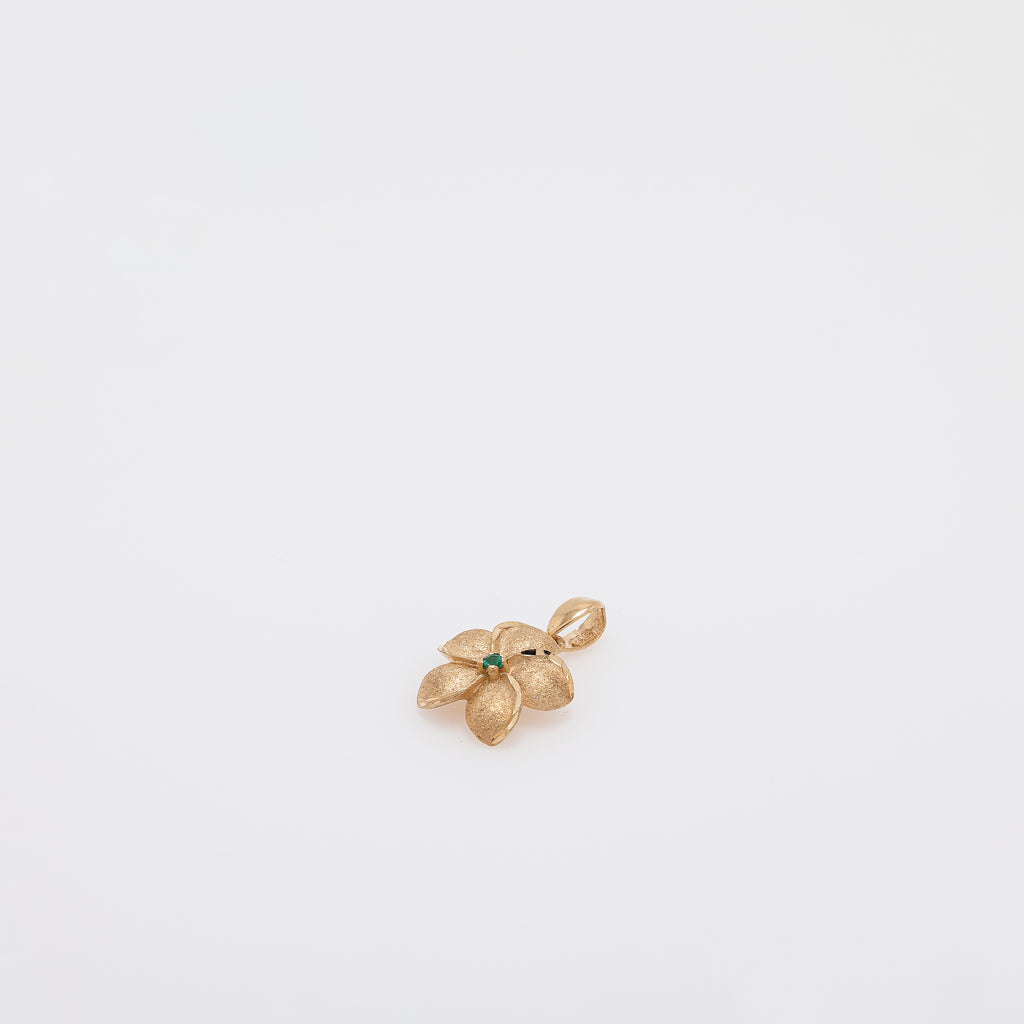 Emerald Plumeria Pendant Ver.2