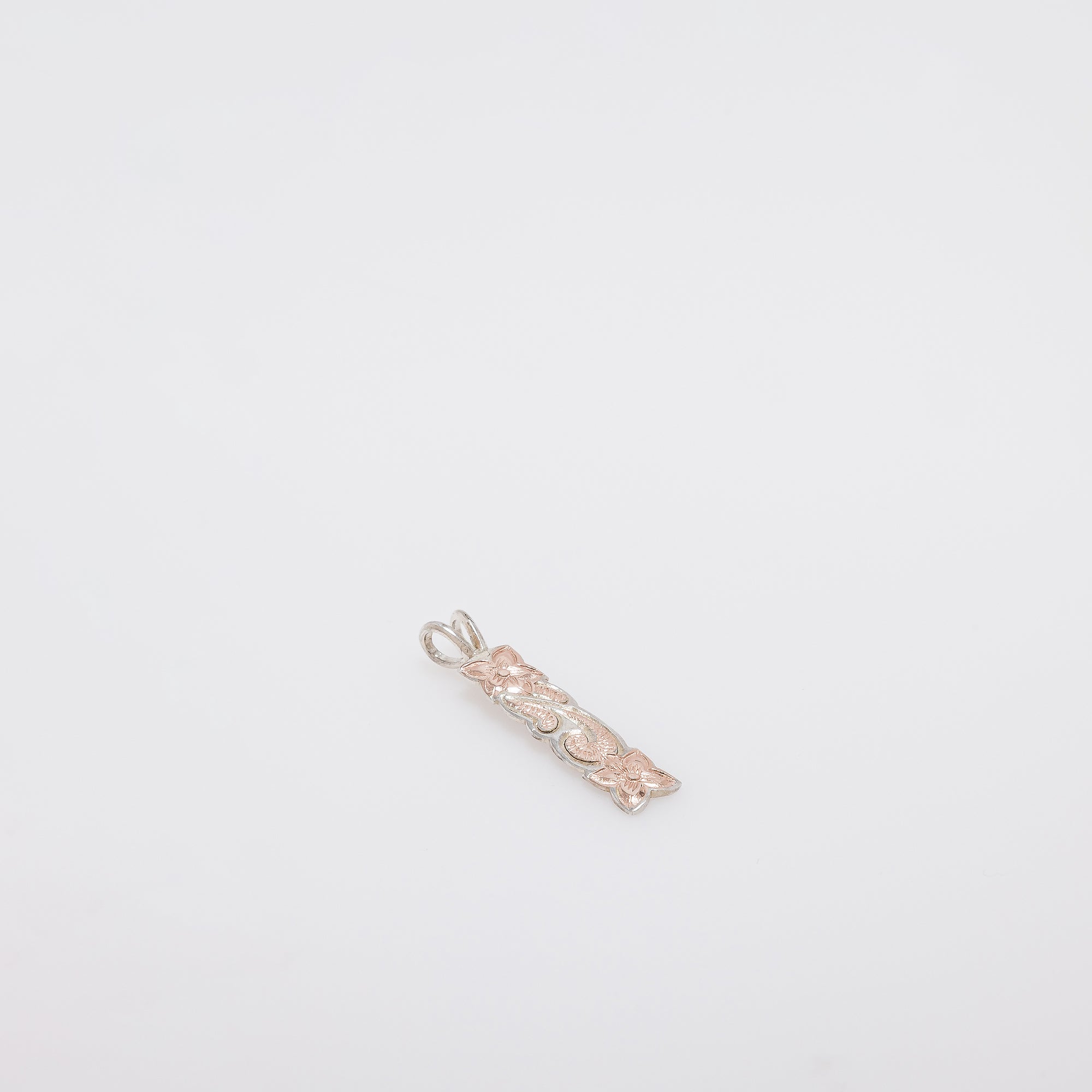 Double Pink Plumeria Vertical Pendant