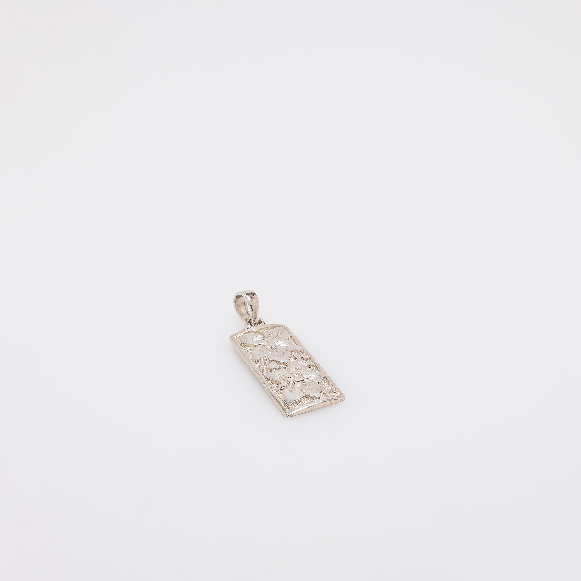 Double Hibiscus Vertical Bar Pendant