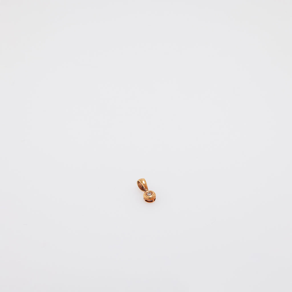 Micro Dot Diamond Pendant in Rose Gold