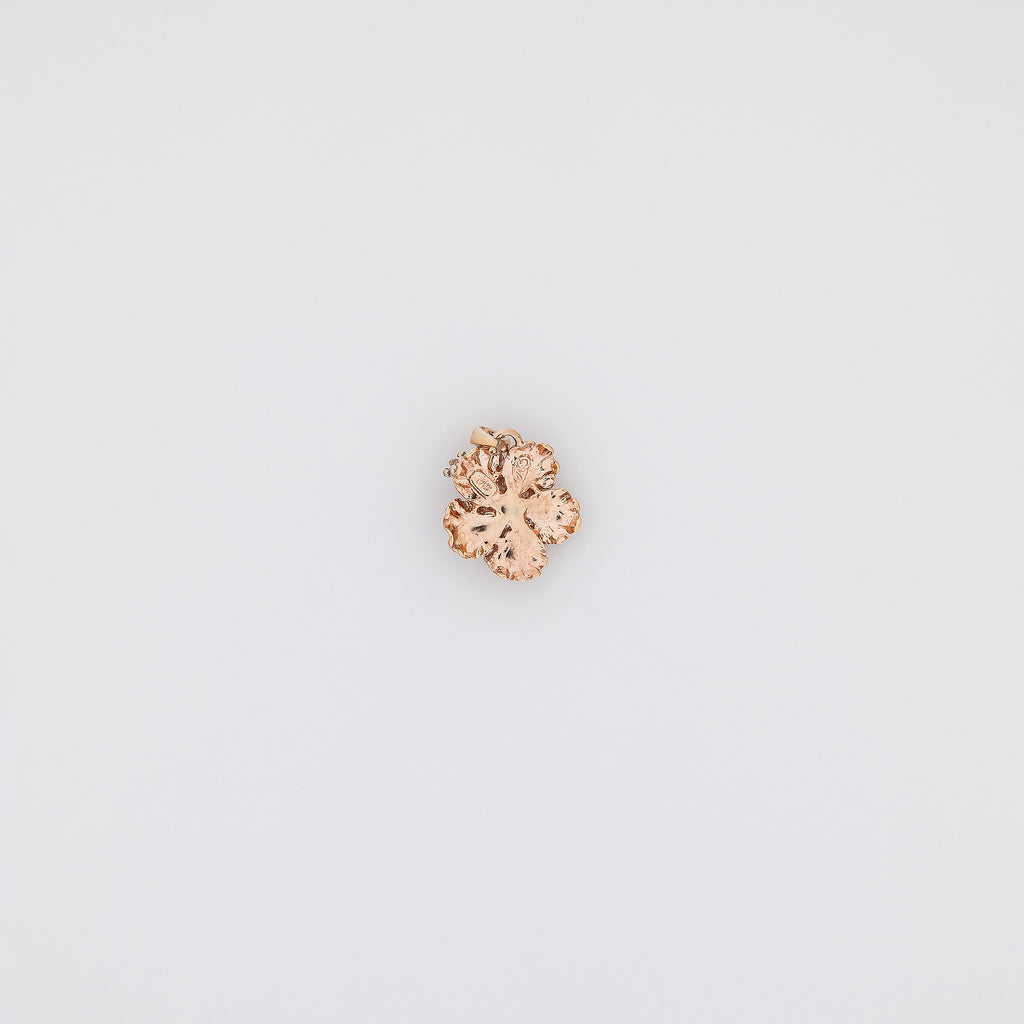 Rose Gold Ruby Hibiscus Pendant
