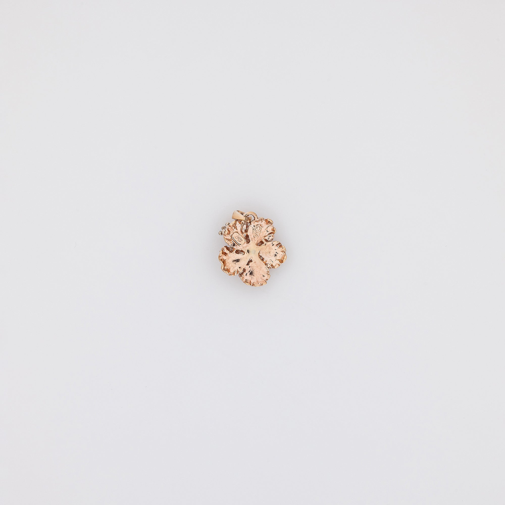Rose Gold Ruby Hibiscus Pendant