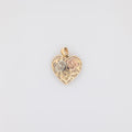 Tricolor Hibiscus Heart Pendant