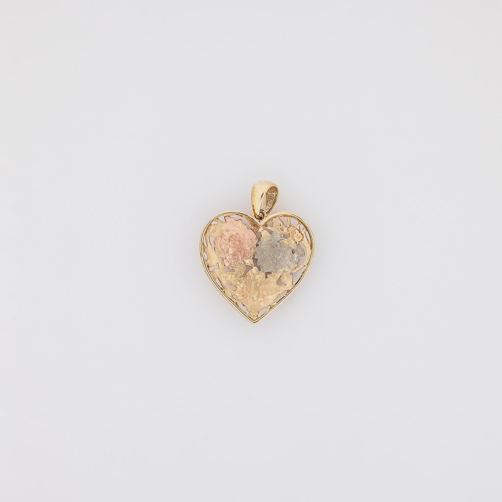 Tricolor Hibiscus Heart Pendant