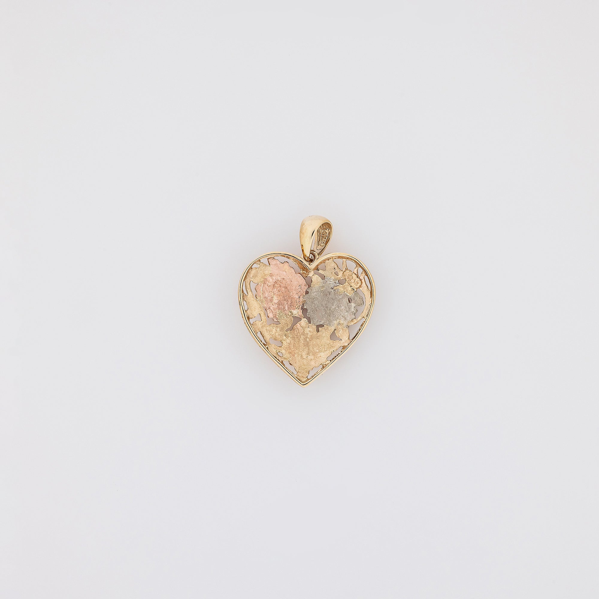 Tricolor Hibiscus Heart Pendant