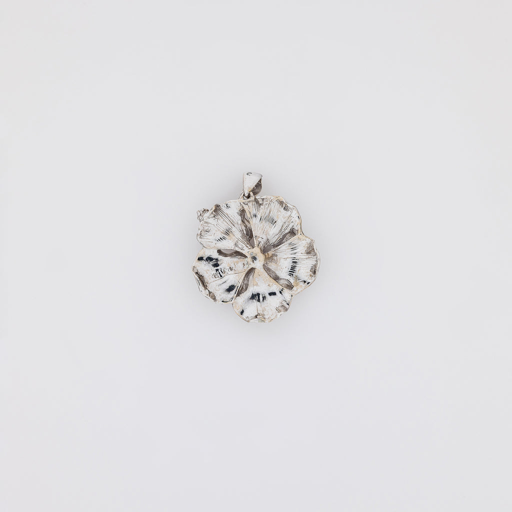 Large White Hibiscus Pendant
