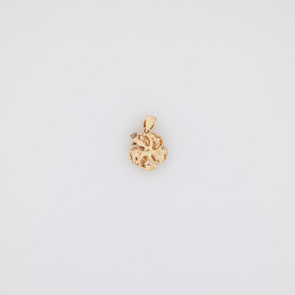 Diamond Gold Hibiscus Pendant