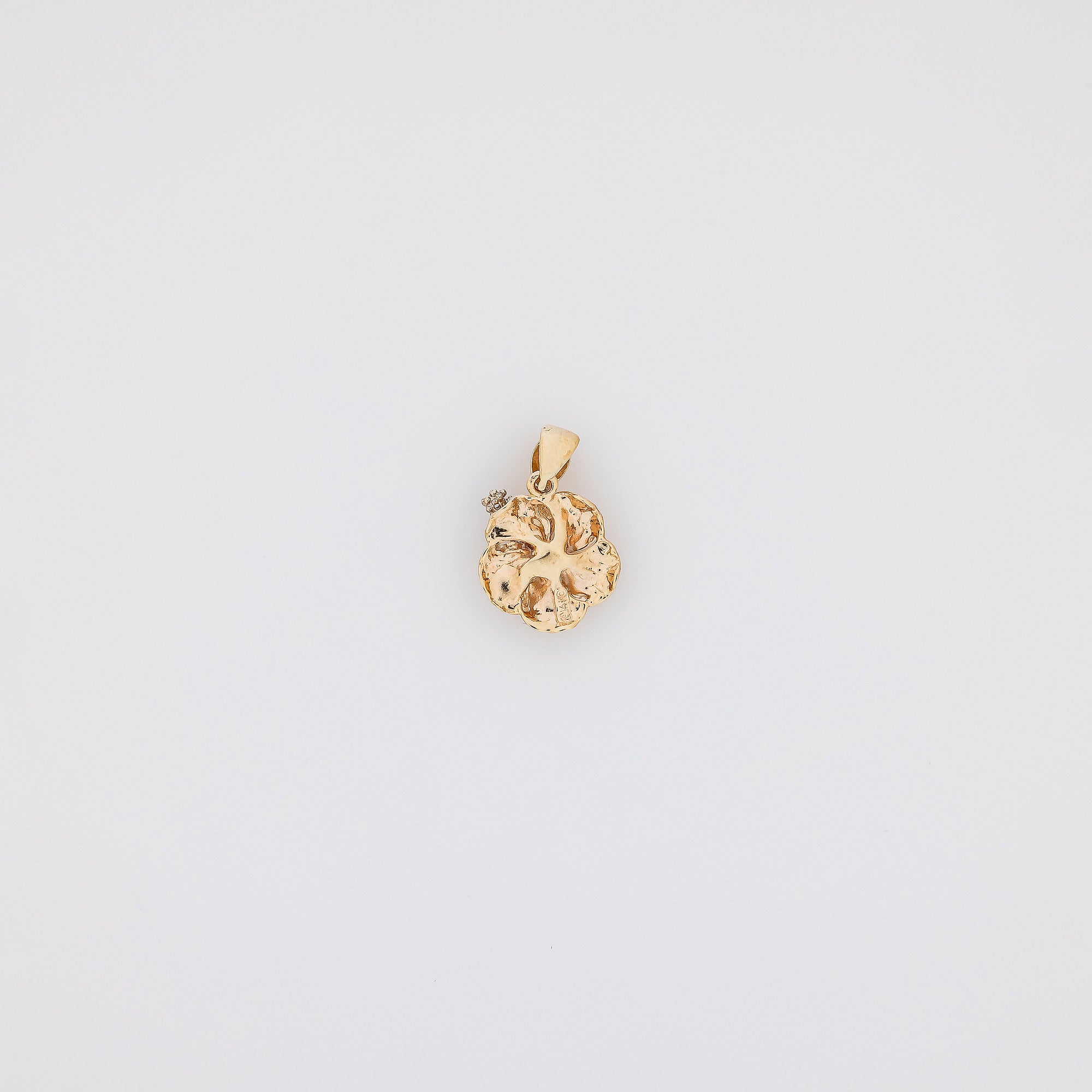 Diamond Gold Hibiscus Pendant