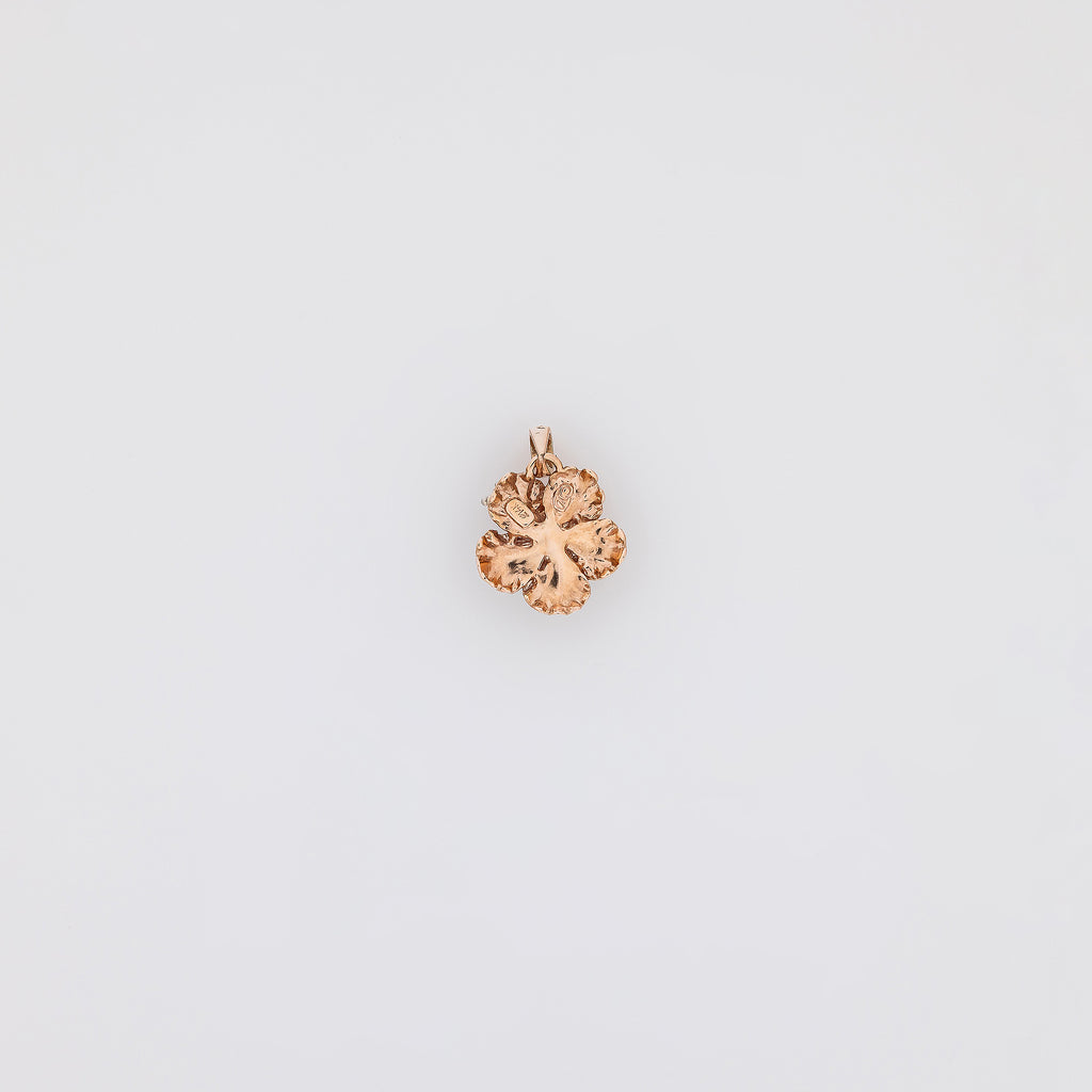 Rose Gold Pink Sapphire Hibiscus Pendant