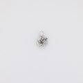 Blue Diamond Hibiscus Pendant in White Gold