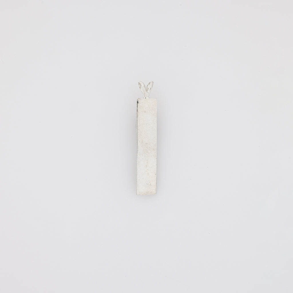 Camo Green KUʻUIPO Vertical Bar Pendant with Etched Plumeria