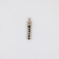 Black KU'UIPO Vertical Bar Pendant with 3D Plumeria